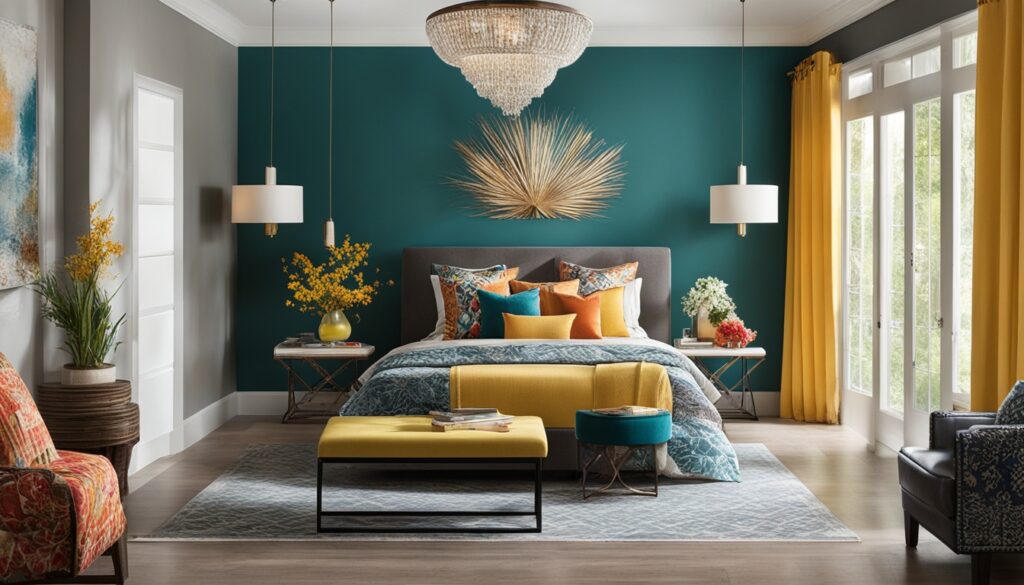 efeitos decorativos em pintura de quarto