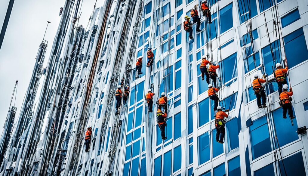 pintura de prédio de altura